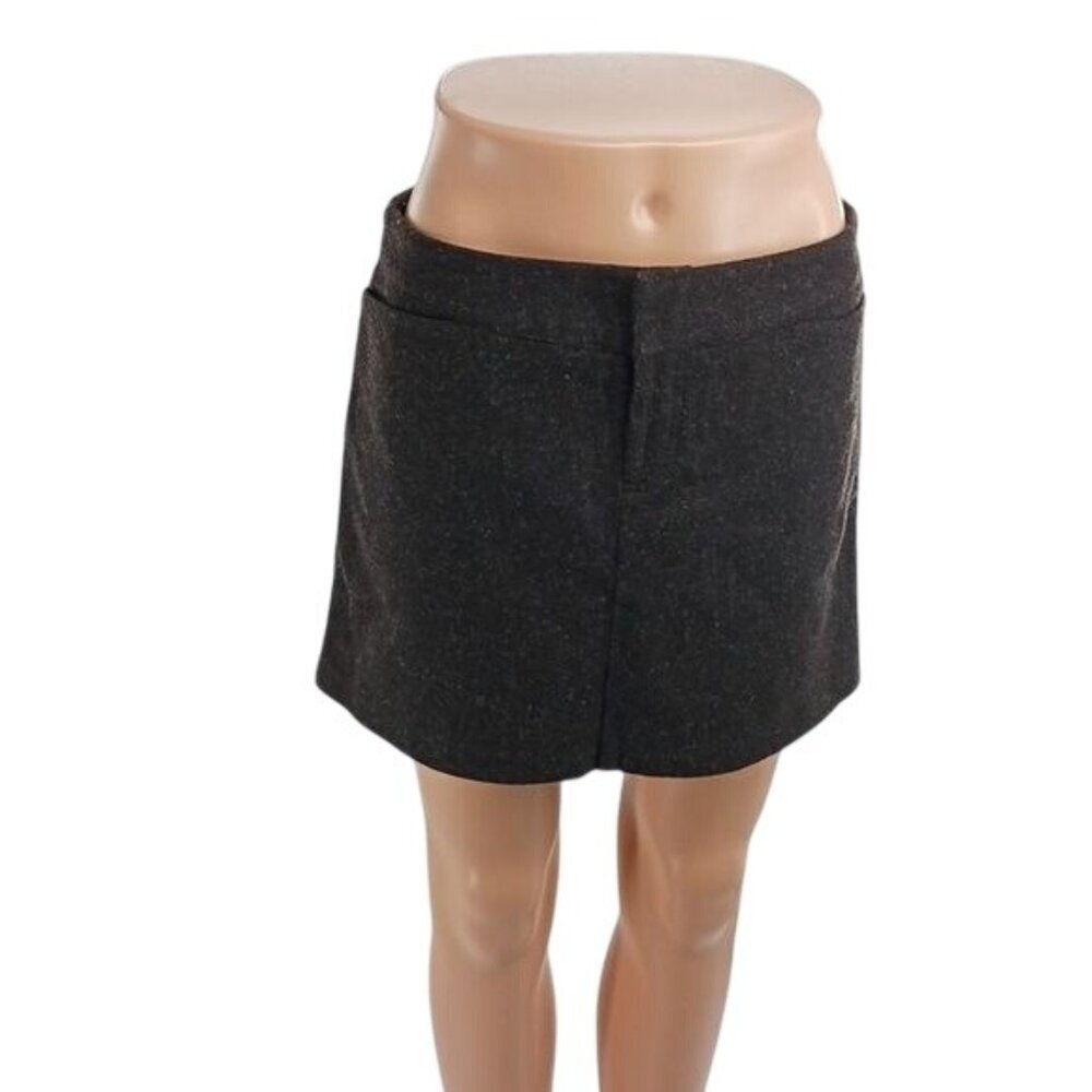 American Eagle Womens Skirt Wool Blend Mini Pockets Brown Size 2